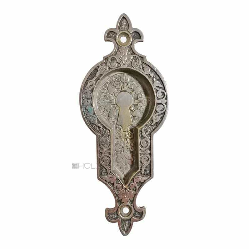 Griffmuschel antik alt vernickelt 16cm Schiebetür Türgriff