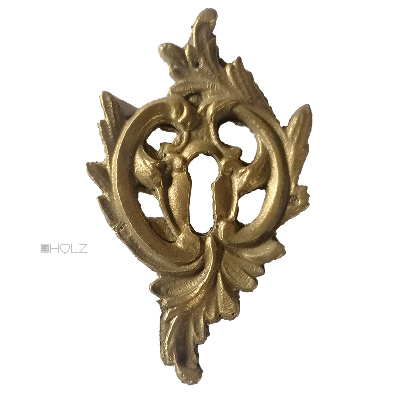 Möbel Bronze Schlüsselschild antik Blattwerk Rankwerk 8cm