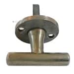 Bauhaus Nachtriegel 1920er Tür Sperrriegel alt Rosette Messing vernickelt 52mm