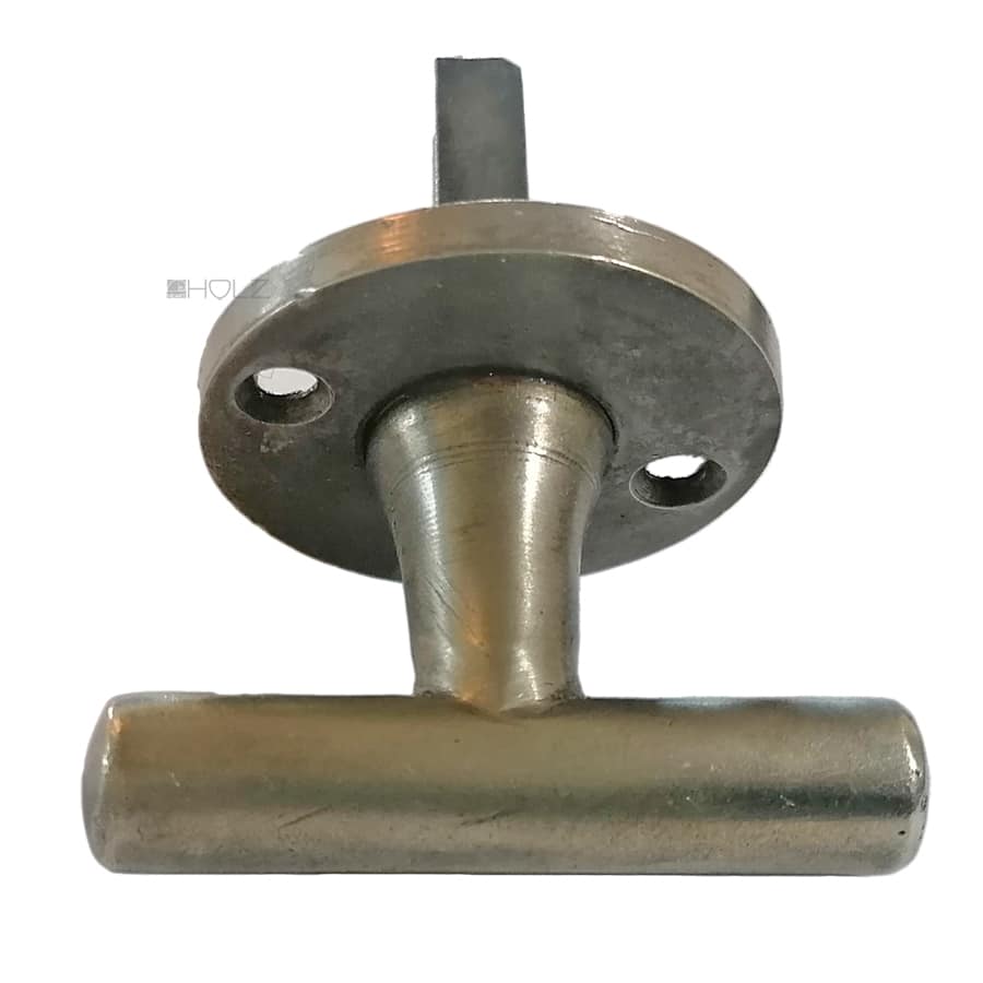 Bauhaus Nachtriegel 1920er Tür Sperrriegel alt Rosette Messing vernickelt 52mm