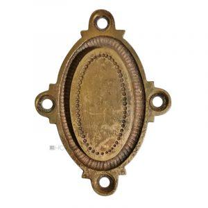 Schlüsselrosette antik alt Schlüsselschild oval Perle Gründerzeit