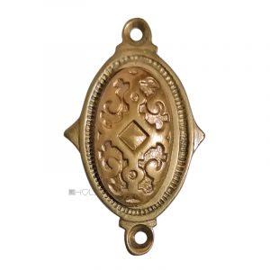 Schlüsselschild antik Messing alt Schlüsselrosette oval Diamant