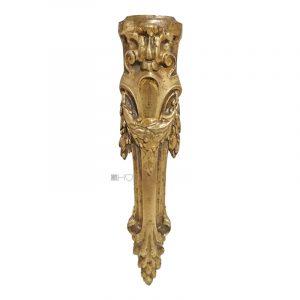 Möbel Bronze feuervergoldet Lorbeer Beschlag antik alt 24cm