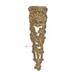 Bronze Möbelbeschlag Muschel Efeu antik feuervergoldet alt 21cm