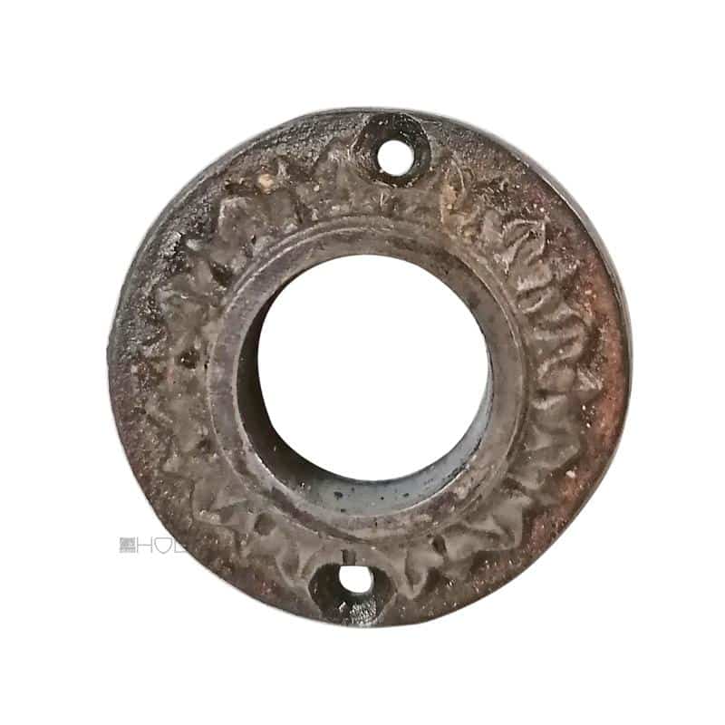 Drückerrosette antik Blatt Eisen Türdrücker Türklinke alt rund 19.5 mm