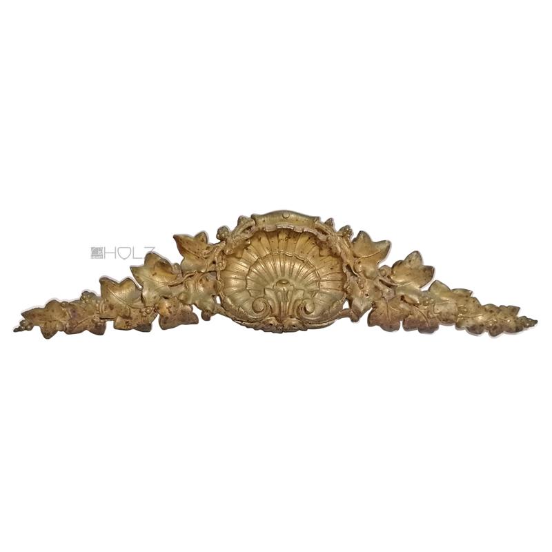 Supraporte Bronze Muschel Efeu antik feuervergoldet Schrank alt 45cm