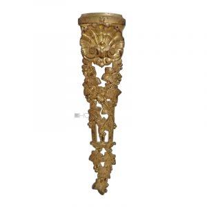 Bronze Möbelbeschlag Muschel Efeu antik feuervergoldet alt 25cm