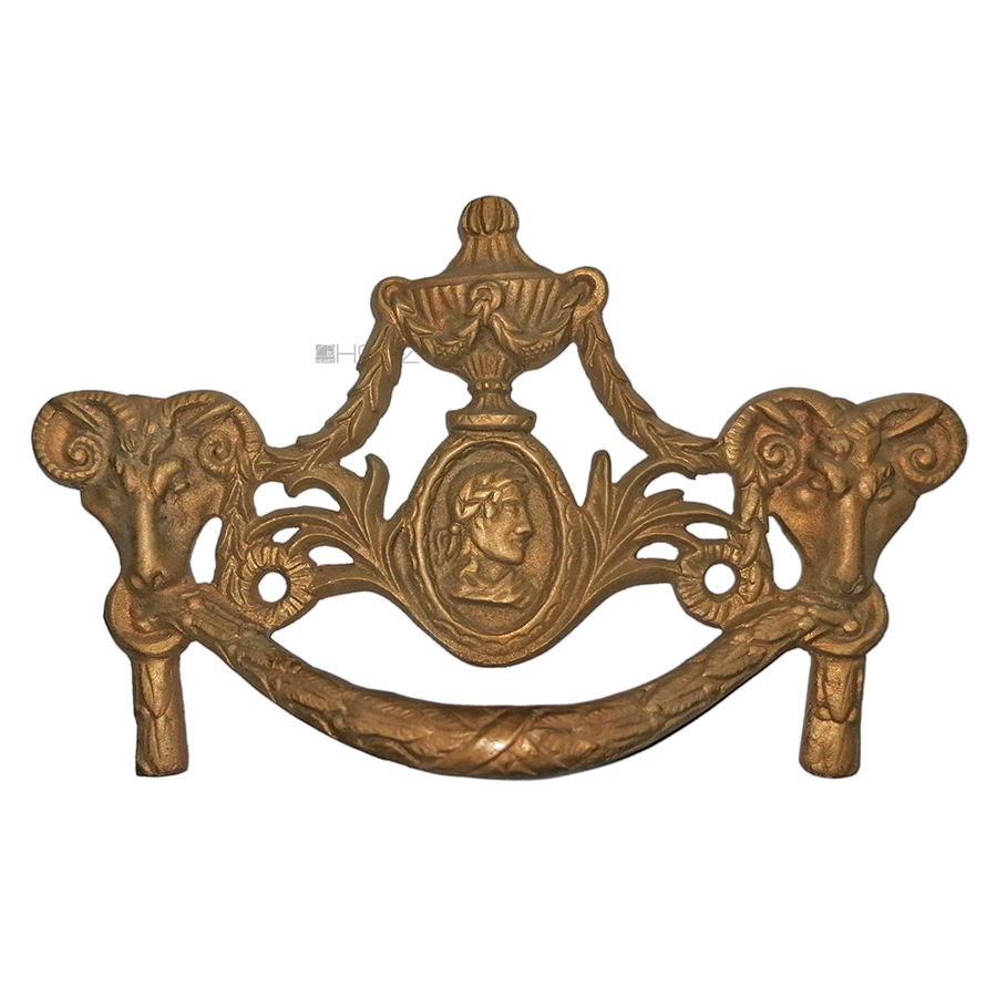 Möbel Bronze Schubladengriff antik Medaillon klassizistisch 14.3cm