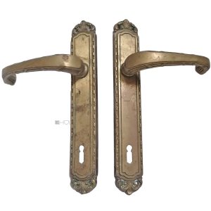 Drückergarnitur antik repro Türdrücker Messing Frankreich 110mm