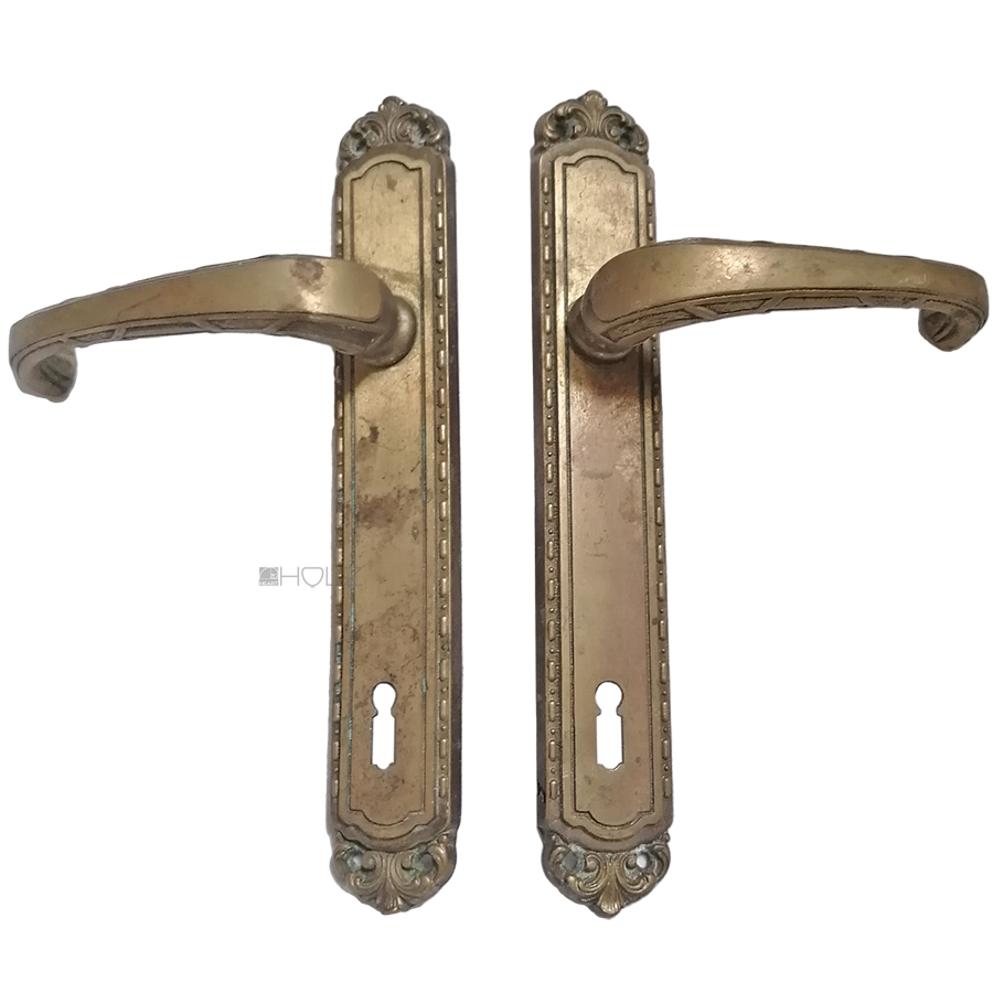 Drückergarnitur antik repro Türdrücker Messing Frankreich 110mm