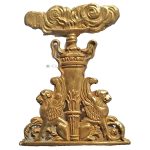 Möbel Bronze antik geflügelte Löwen Aufsatz 9cm
