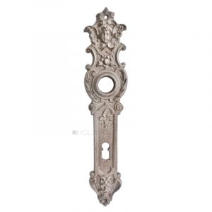 Langschild antik Eisen Engel alt vernickelt Türdrücker 53x247-19.2x72