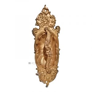 Griffmuschel antik prächtig Türgriff alt Bronze feuervergoldet 20cm