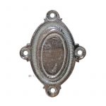 Schlüsselrosette antik alt Schlüsselschild oval Perle Gründerzeit vernickelt