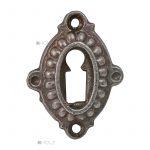 Schlüsselrosette antik Gusseisen alt Schlüsselschild Perlen