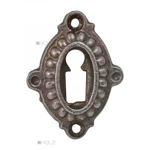 Schlüsselrosette antik Gusseisen alt Schlüsselschild Perlen