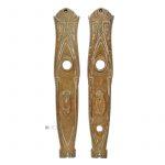 Langschilder Jugendstil alt Türdrücker Nachtriegel 17,5mm 68