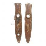 Langschilder Jugendstil alt Nachtriegel Türdrücker 16.6mm 68