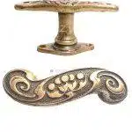 Jugendstil Türknauf Fensterolive Seerose Knauf alt Messing