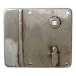 Kastenschloss Türschloss alt Industriedesign Stahl Vintage rechts 58/8/58