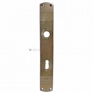 Langschild Jugendstil Avantgarde halbrund Streifen alt vernickelt 15.5mm 72