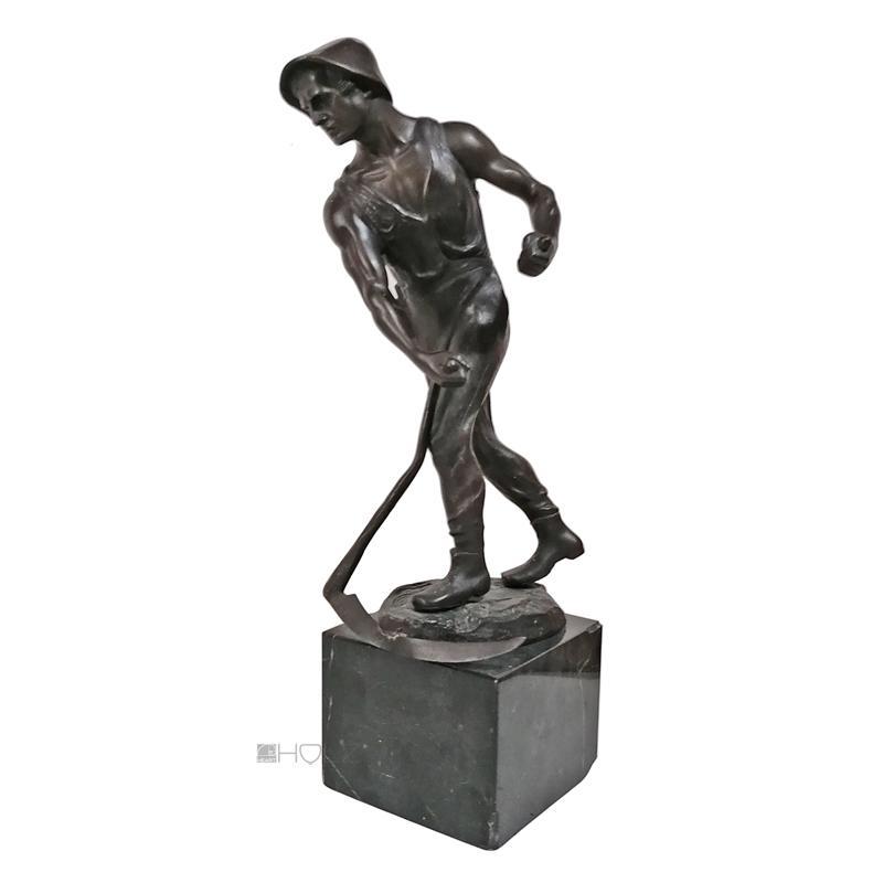 Bronzefigur Iffland Gärtner Sensenmann Bauer 39cm 5,6kg Bronzefigur Iffland Gärtner Sensenmann Bauer 39cm 5,6kg