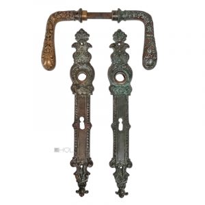 Tür Drückergarnitur antik Bronze alt floral Türdrücker 74mm 8er Vk