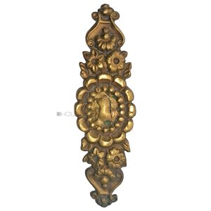 Schrank Möbel Beschlag antik Schlüsselschild Bronze floral 19cm