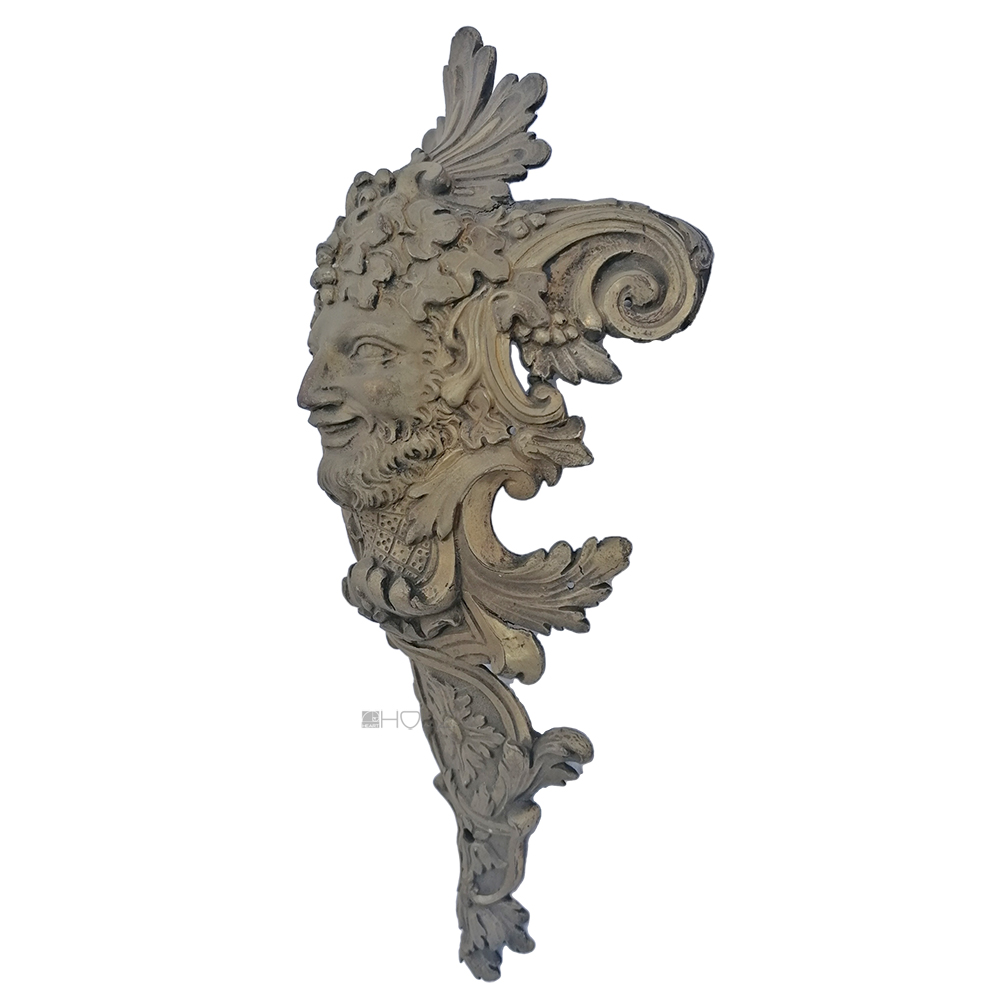 Magnifico mobile in bronzo con raccordo antico Fauno Pan vecchio 32 cm