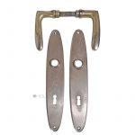 Tür Drückergarnitur Art Deco vernickelt alt Türklinken oval 80mm 9er Vk