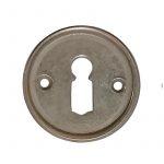 Bauhaus Schlüsselrosette alt Messing Tür Schlüsselschild vernickelt 45mm