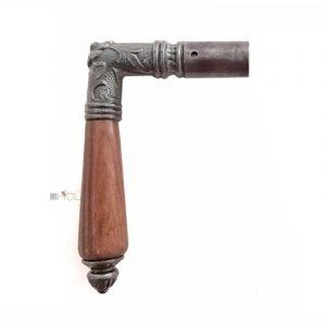 Jugendstil Türdrücker Türklinke antik Gusseisen Blüte alt 19mm 8er Vk