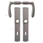 Drückergarnitur 1920er Eisen Türklinken halbrund 8er Vk 72