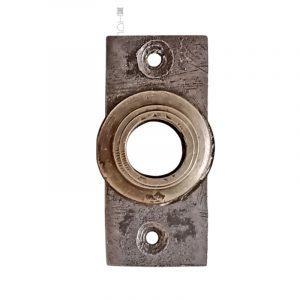 Türdrücker Rosette antik Stahl auf Messing alt 15.5mm