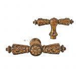 Rosette Fensterolive antik Messing Fenstergriff alt Montage Umbau 43mm