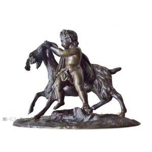 Bronze Figur Bacchus Ziege Clodion 23cm 2,4kg