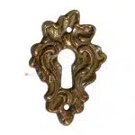 Antik Schlüsselschild Möbel Beschlag Bronze Schlüsselblende barock