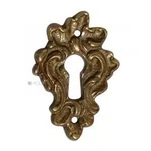 Antik Schlüsselschild Möbel Beschlag Bronze Schlüsselblende barock