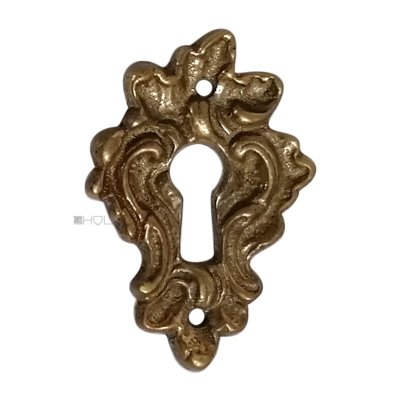 Antik Schlüsselschild Möbel Beschlag Bronze Schlüsselblende barock