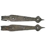 Paar Langbänder Stahl Türbänder alt 22cm 14er Dorn