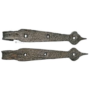 Paar Langbänder Stahl Türbänder alt 22cm 14er Dorn
