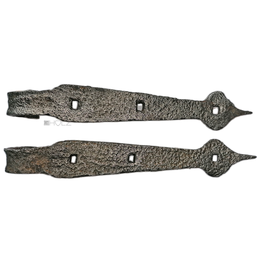 Paar Langbänder Stahl Türbänder alt 22cm 14er Dorn