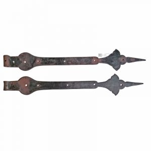 Paar Langbänder Stahl Türbänder alt 45cm 11er Dorn