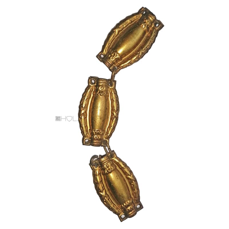 Stangenführung Zierkette Messingblech alt antik 19.5cm