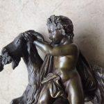 Bronze Figur Bacchus Ziege Clodion 23cm 2,4kg