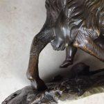 Bronze Figur Bacchus Ziege Clodion 23cm 2,4kg