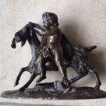 Bronze Figur Bacchus Ziege Clodion 23cm 2,4kg