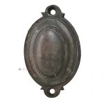 Große Jugendstil Schlüsselschild Schlüsselrosette alt oval 68mm
