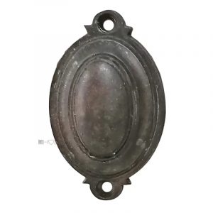 Große Jugendstil Schlüsselschild Schlüsselrosette alt oval 68mm