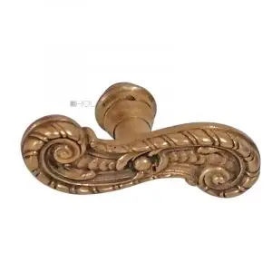 Fensterolive antik Fenstergriff neo barock alt Messing Volute 80mm